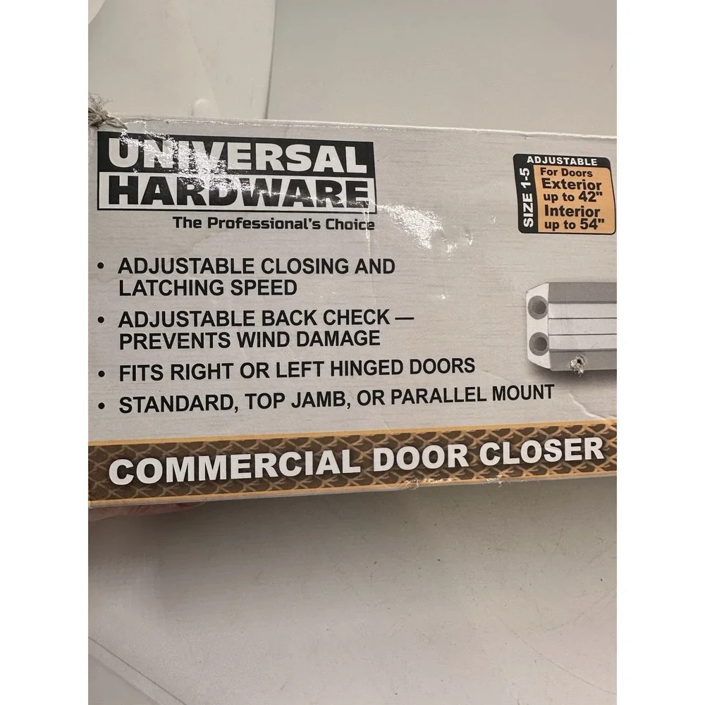 Universal Hardware Heavy Duty Commercial Door Closer Size 1-5 Aluminum New